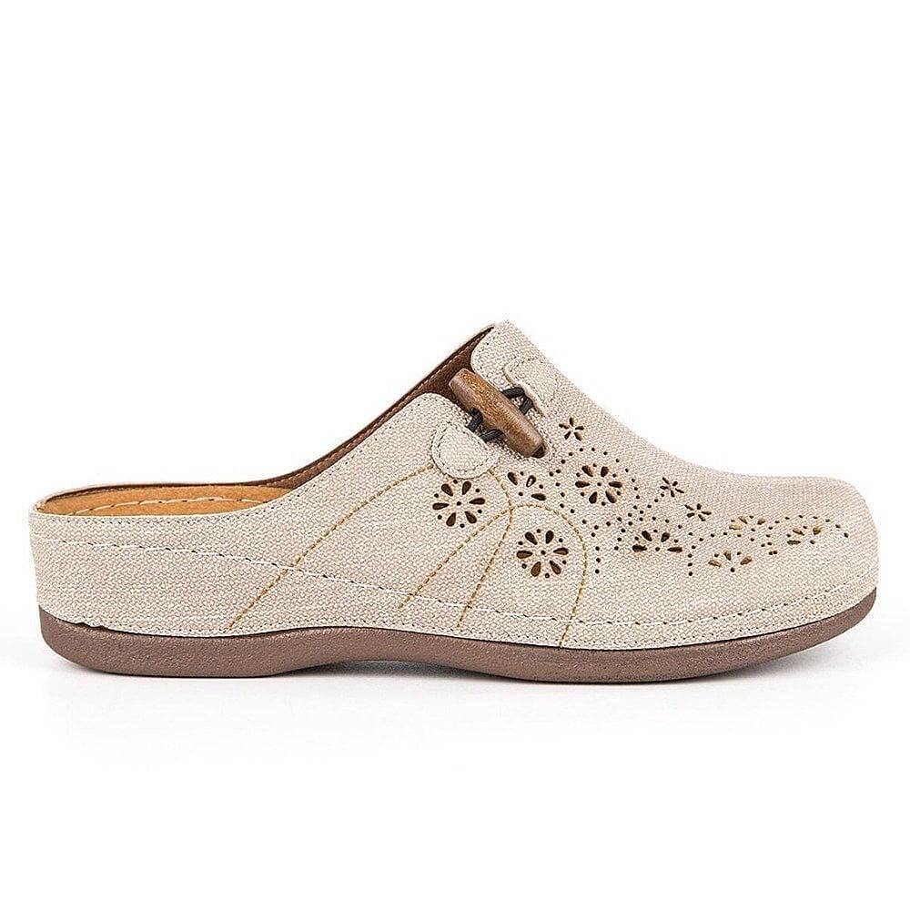 Muya 31106 Freya Krem Kadın Comfort Sabo Terlik - 2