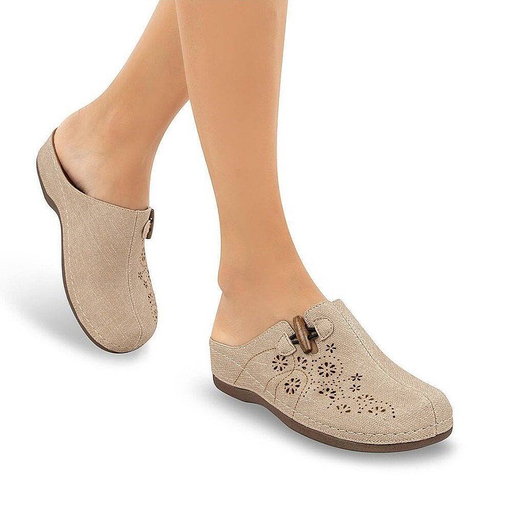 Muya 31106 Freya Krem Kadın Comfort Sabo Terlik - 3