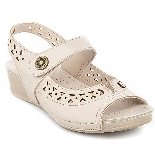 Muya 31130 Terra Full Krem Kadın Anatomik Sandalet