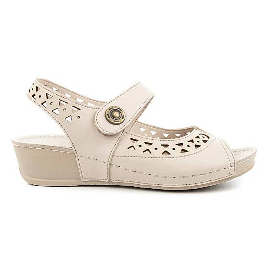 Muya 31130 Terra Full Krem Kadın Anatomik Sandalet - 2