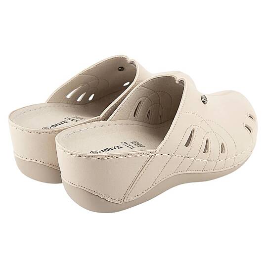 Muya 31147 Gola Krem Kadın Comfort Sabo Terlik - 3