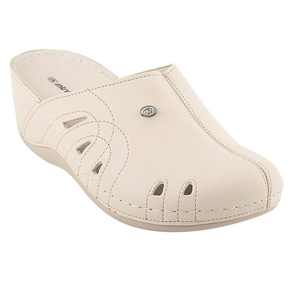 Muya 31147 Gola Krem Kadın Comfort Sabo Terlik - 1
