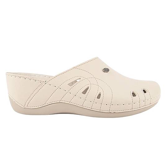Muya 31147 Gola Krem Kadın Comfort Sabo Terlik - 2