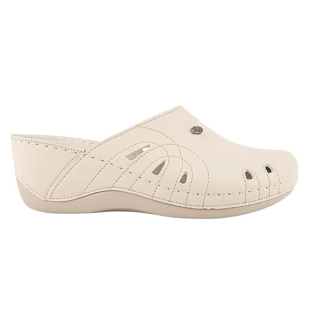 Muya 31147 Gola Krem Kadın Comfort Sabo Terlik - 2