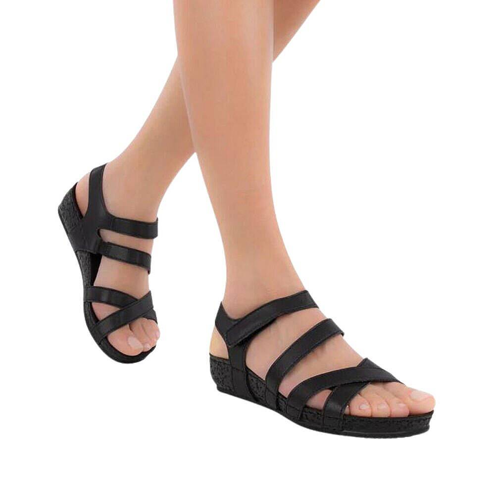 Muya 32221 Bamboo Siyah Kadın Anatomik Sandalet - 3