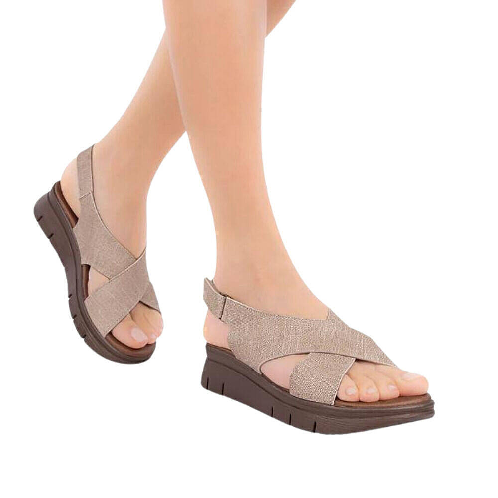 Muya 32229 Solo Krem Kadın Anatomik Sandalet - 3