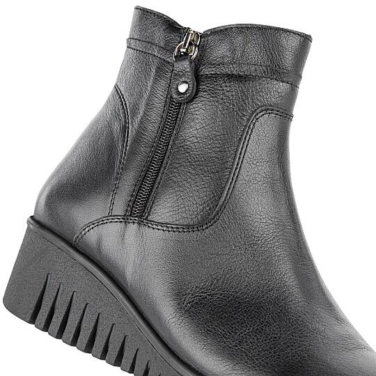 Muya 324804 Londo 6 Nokta Siyah Kadın Comfort Deri Bot - 3