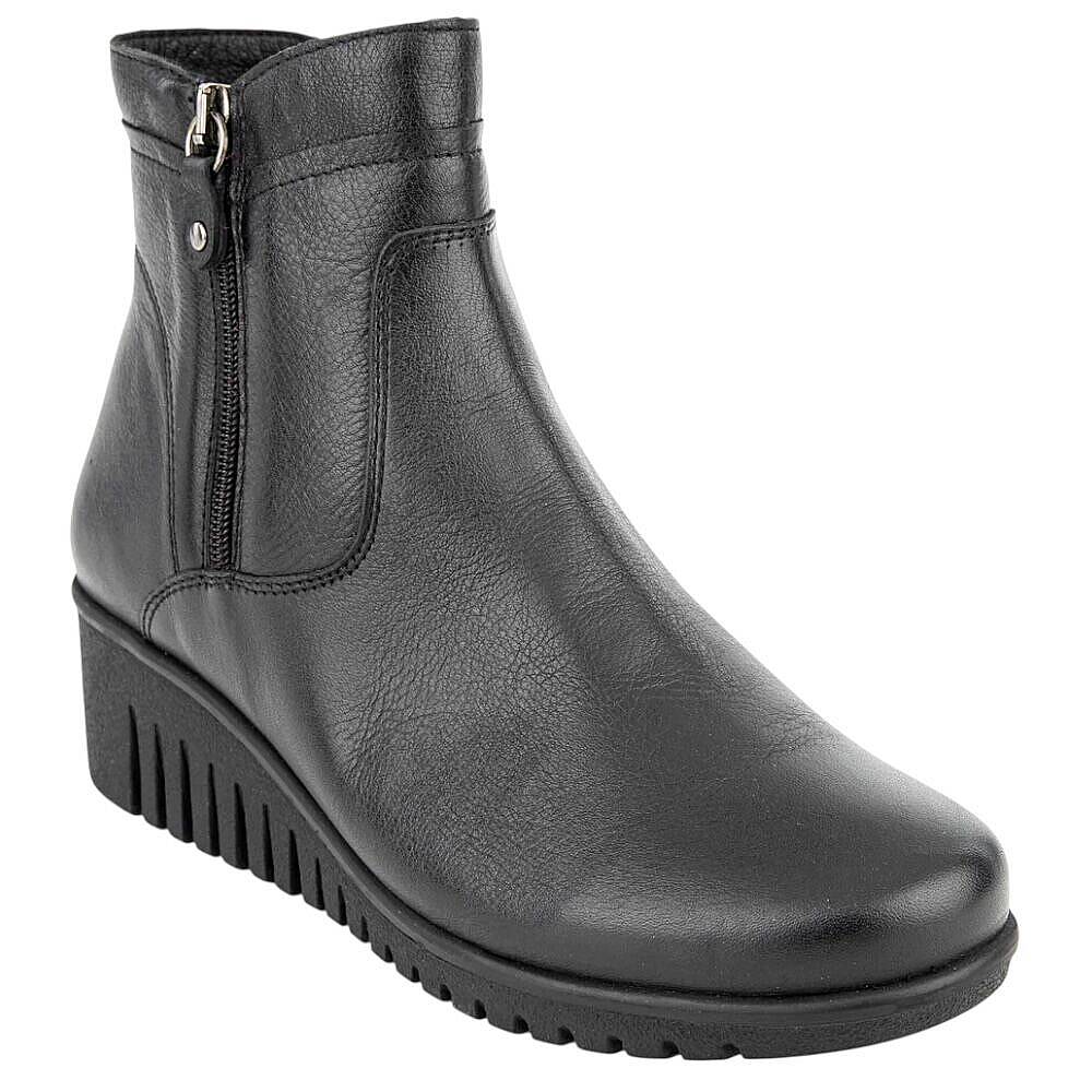 Muya 324804 Londo 6 Nokta Siyah Kadın Comfort Deri Bot - 1