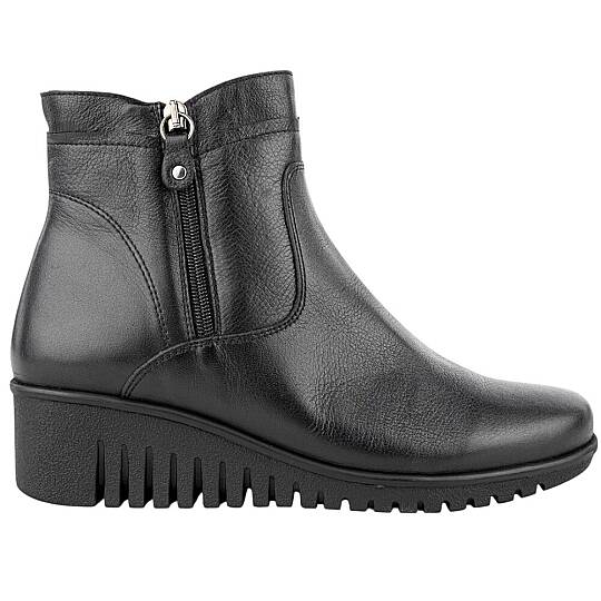 Muya 324804 Londo 6 Nokta Siyah Kadın Comfort Deri Bot - 2