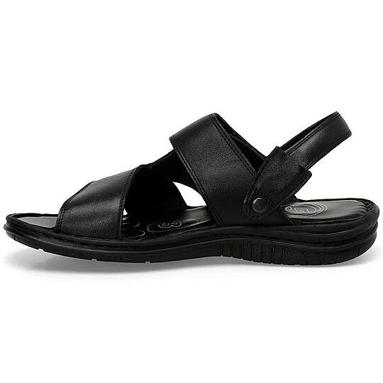 Polaris 106894 5FX Siyah Erkek Comfort Deri Sandalet - 3