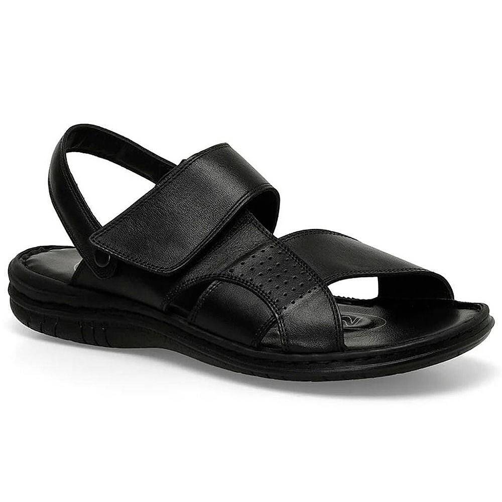 Polaris 106894 5FX Siyah Erkek Comfort Deri Sandalet - 1