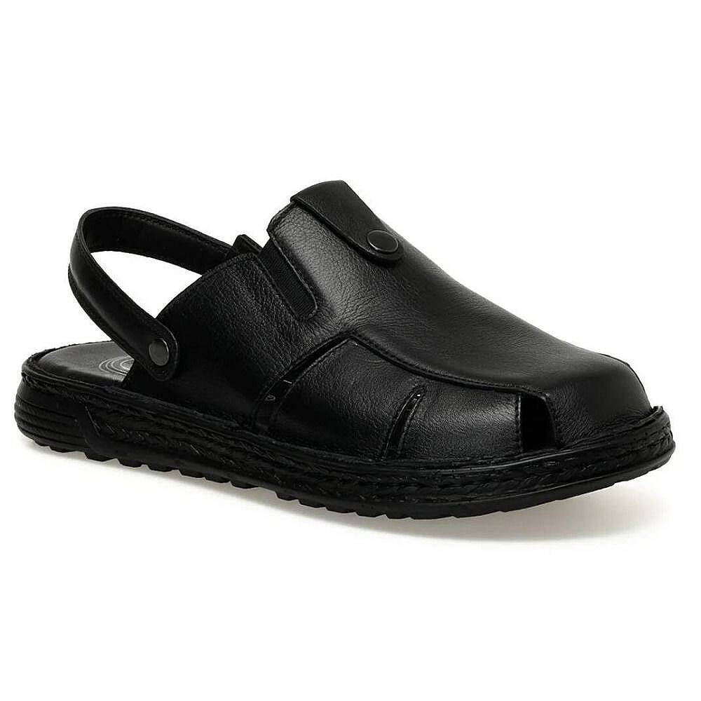 Polaris 107397 4FX Siyah Erkek Comfort Deri Sandalet - 1