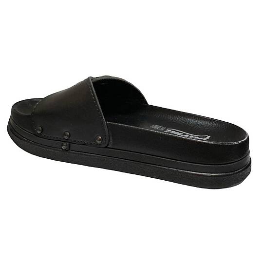 Siyah Kadın Günlük Tokalı Ayarlanabilir Comfort Terlik - 3
