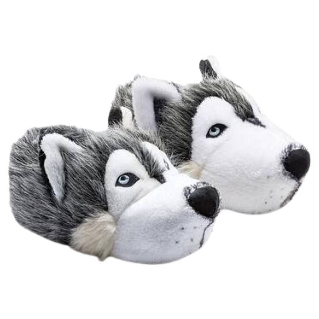 Twigy CC0530 Tw Husky Gri Hayvan Figürlü Erkek Panduf - 1